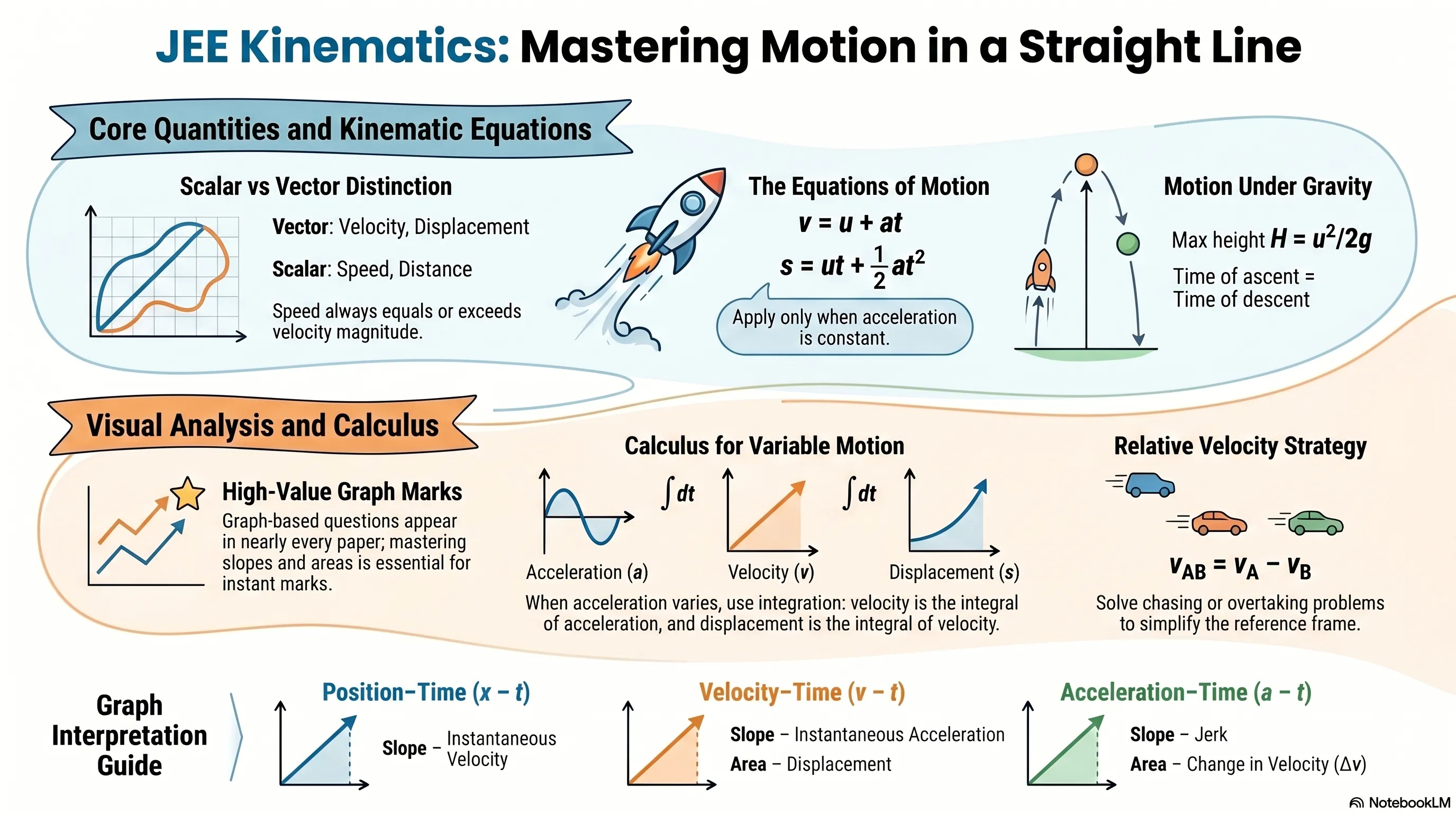 Motion in a Straight Line JEE Notes 2026 | Formulas, PYQs